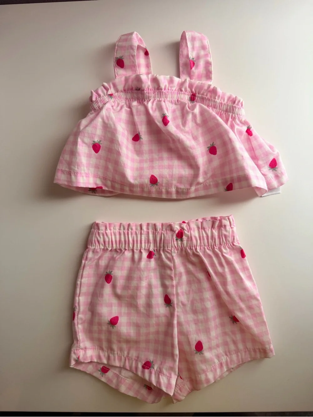 Carter’s just one you baby girls strawberry shirt and shorts set | newborn